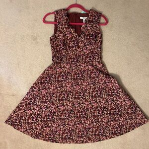 Size 2 Maroon Pattern fit & flare Dress